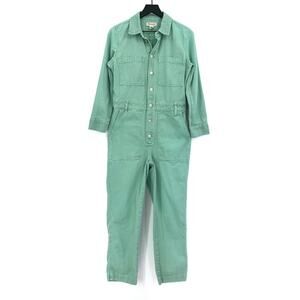 MADEWELL Garment-Dyed Relaxed Coverall Jumpsuit Bright Mint Green S